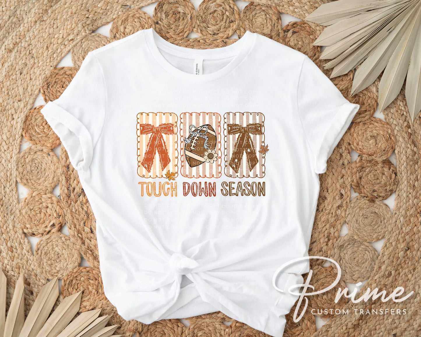 Coquette Football DTF Transfer, Ready to Press, T-shirt Transfer, Heat Transfer, Direct to Film, Game Day, Fall, Bows, Touch Down Season