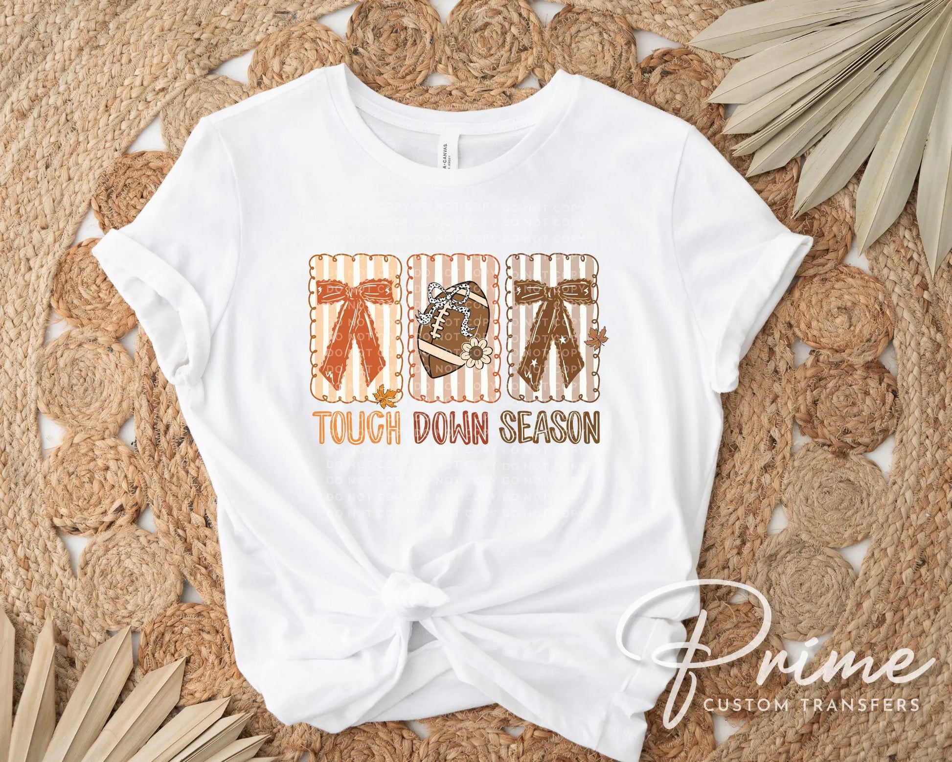 Coquette Football DTF Transfer, Ready to Press, T-shirt Transfer, Heat Transfer, Direct to Film, Game Day, Fall, Bows, Touch Down Season