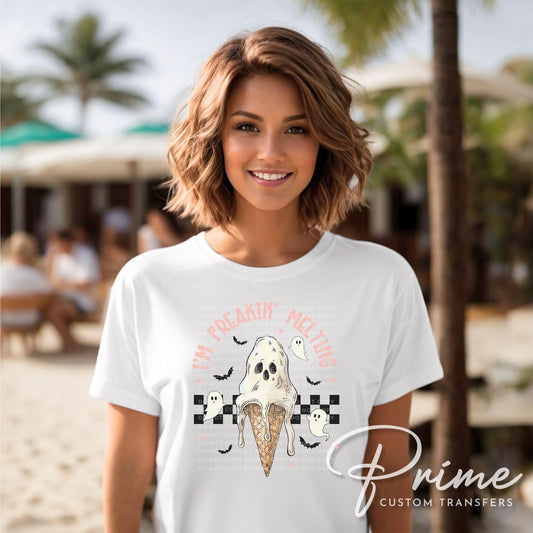I'm Freaking Melting DTF Transfer, T-shirt Transfer, Heat Transfer, Direct to Film, Funny, Ice cream, Popular, Trendy, Halloween, Summerween