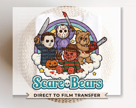 Scare Bears DTF Transfer, Ready to Press, Sublimation Transfer, Heat Transfer, Direct to Film, Spooky Season, Funny Halloween Shirt Transfer