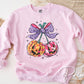 Coquette Pumpkin Cherries DTF Transfer, Ready to Press, T-shirt Transfer, Heat Transfer, Direct to Film, Fall, Autumn, Bow, Orange, Pink
