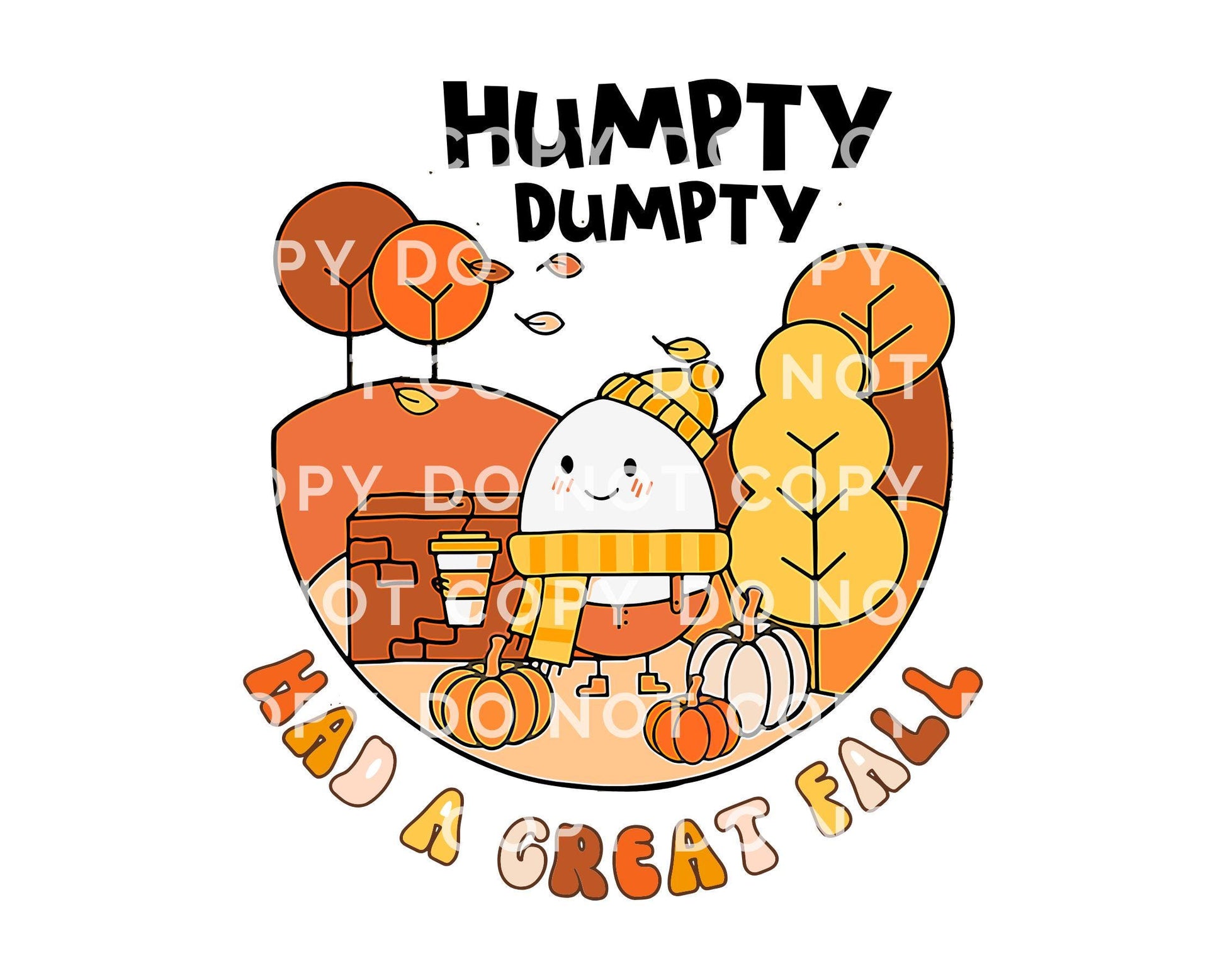 Halloween DTF Transfers, Ready to Press, T-shirt Transfers, Heat Transfer, Direct to Film, Fall, Autumn, Funny, Cute, Kids, Humpty Dumpty