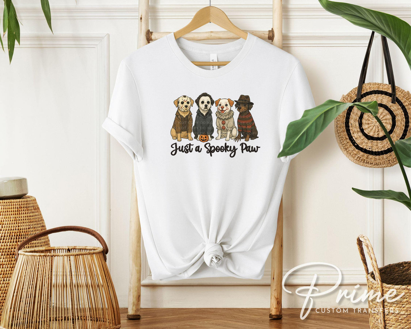 Halloween Dogs DTF Transfer, Ready to Press, T-shirt Transfer, Heat Transfer, Direct to Film, Ghost, Puppy, Pet Lover, Just a Spooky Paw