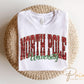 North Pole University Christmas DTF Transfer, Ready to Press, T-shirt Transfer, Heat Transfer, Faux Glitter, Matching Family Shirt, Holiday
