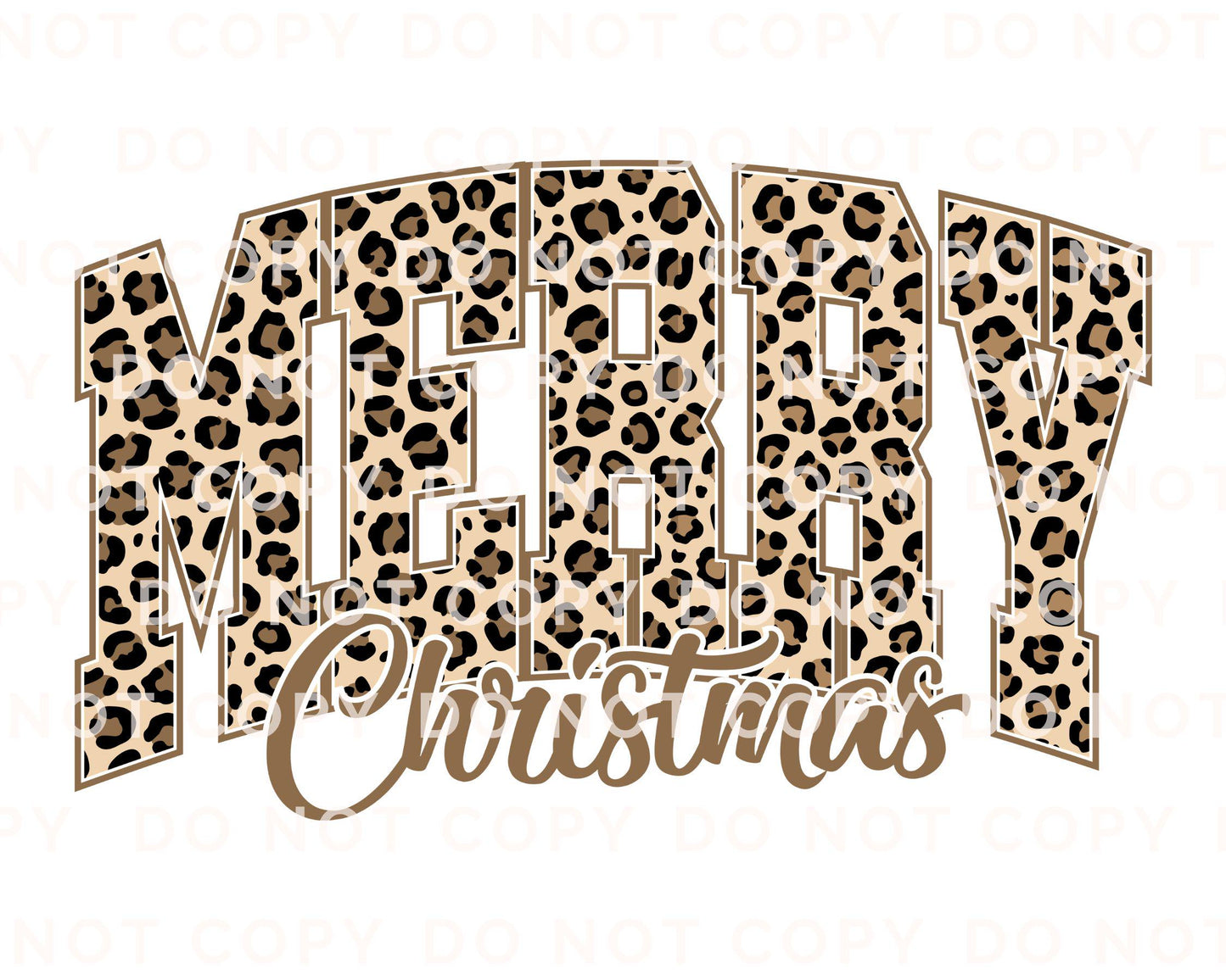 Leopard Print Merry Christmas DTF Transfers, Ready to Press, T-shirt Transfers, Heat Transfer, Direct to Film, Holiday, Holiday Gift for Mom