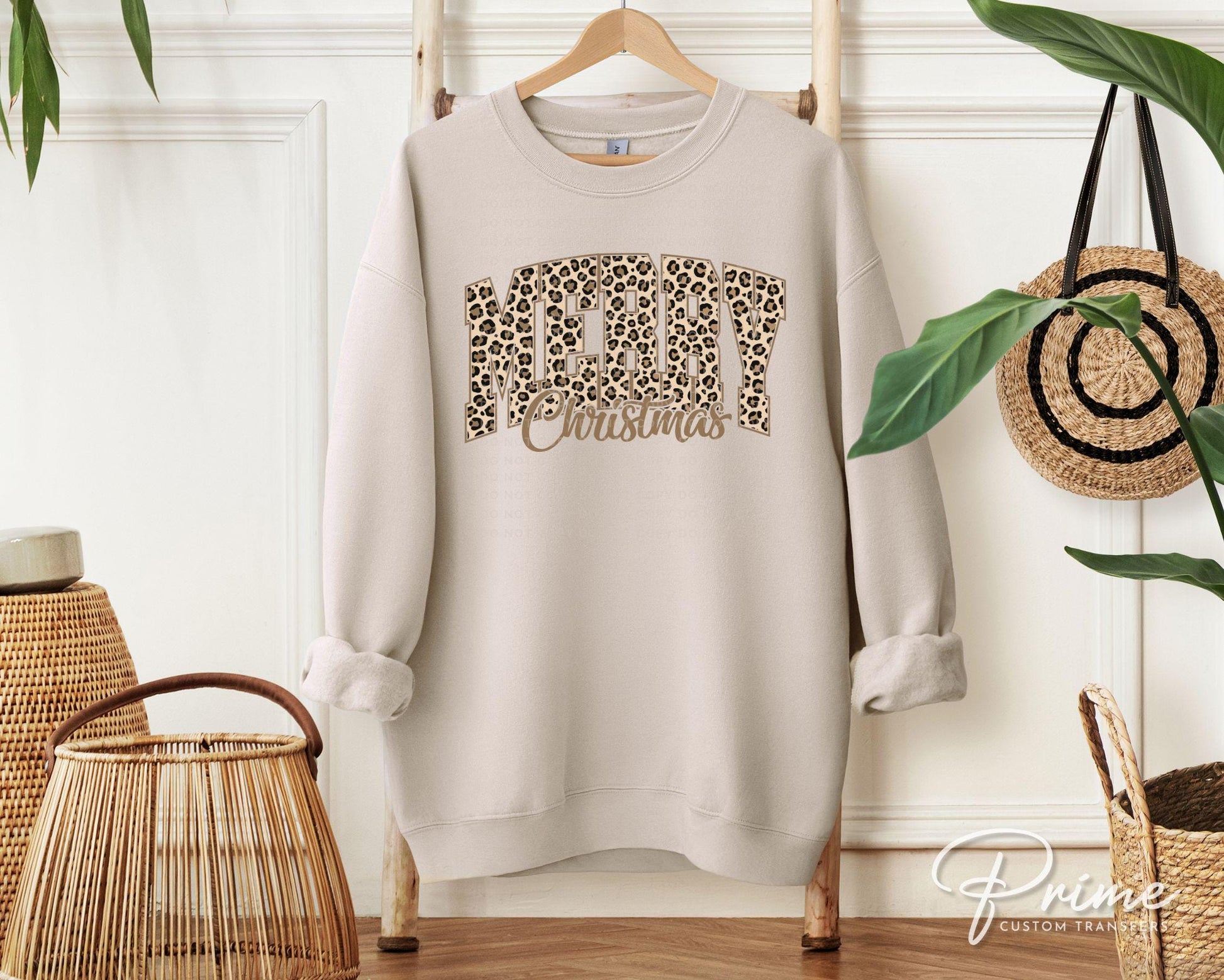 Leopard Print Merry Christmas DTF Transfers, Ready to Press, T-shirt Transfers, Heat Transfer, Direct to Film, Holiday, Holiday Gift for Mom