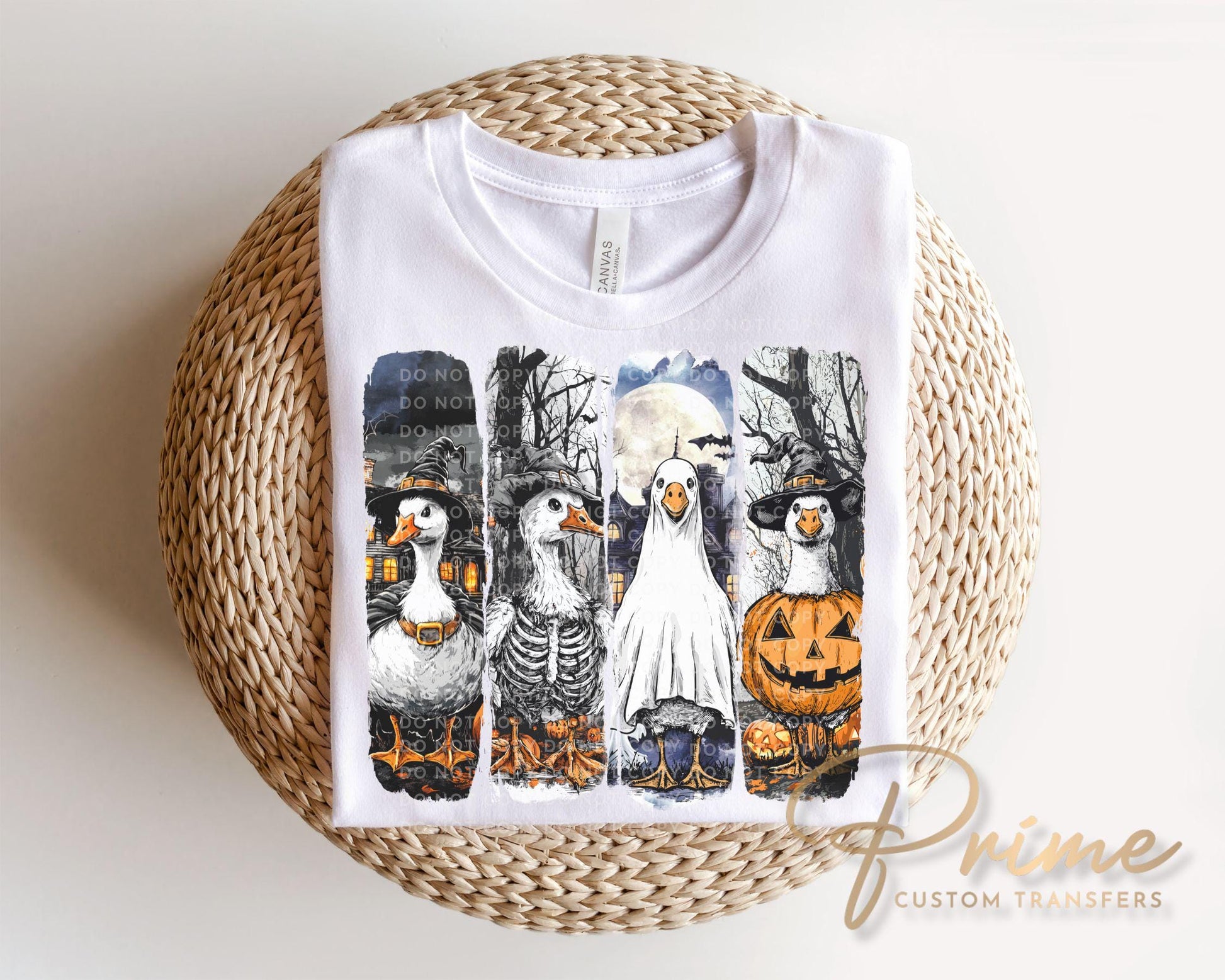 Halloween Ghost Goose DTF Transfer, Ready to Press, Transfer, Heat Transfer, Direct to Film, Autumn, Skeleton, Spooky Season, Trendy