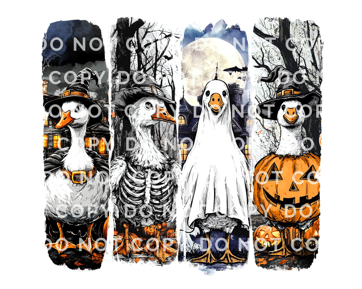 Halloween Ghost Goose DTF Transfer, Ready to Press, Transfer, Heat Transfer, Direct to Film, Autumn, Skeleton, Spooky Season, Trendy