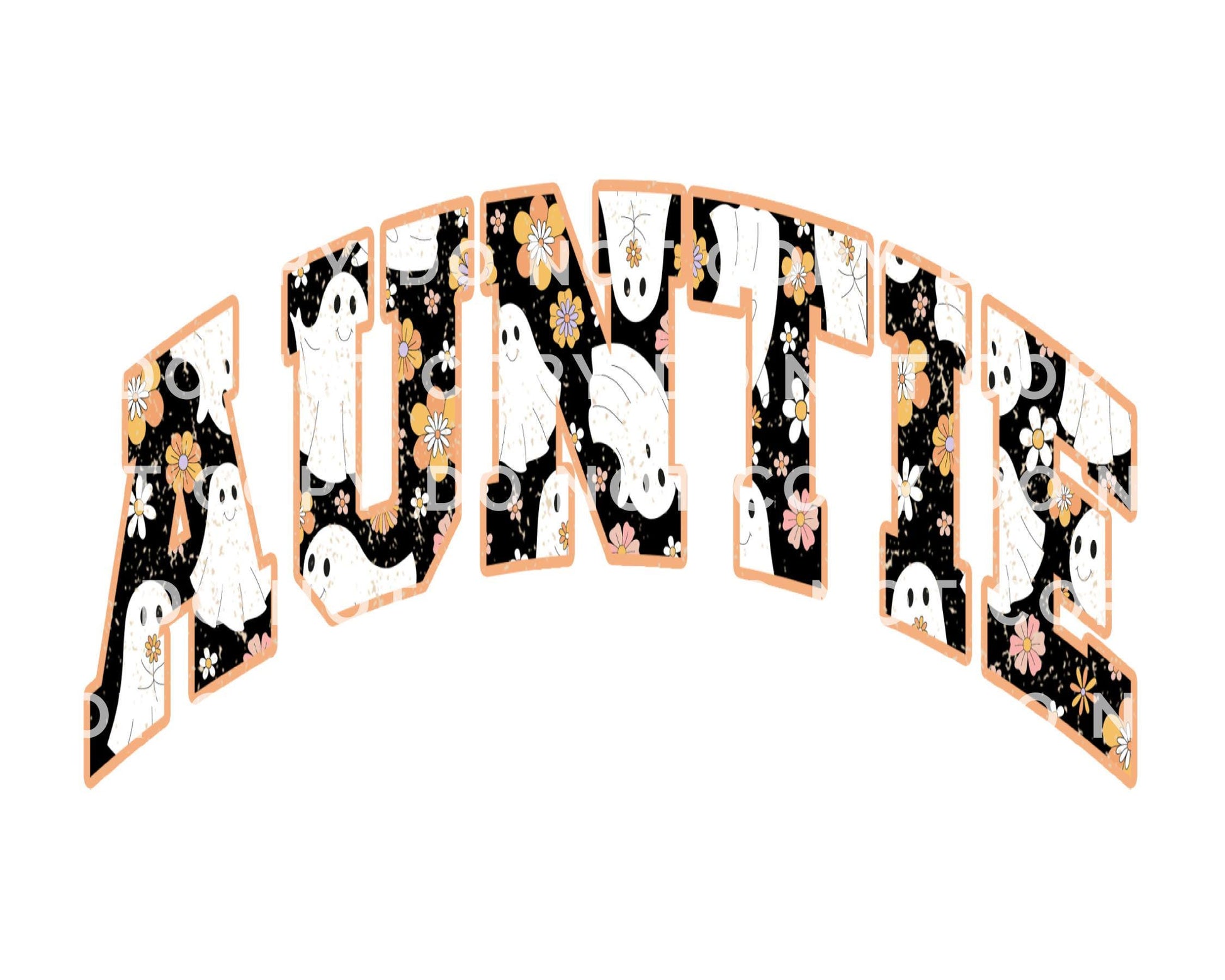 Halloween Auntie DTF Transfer, Ready to Press, T-shirt Transfer, Heat Transfer, Direct to Film, Fall, Spooky Season, Hippie, Gift for Aunt