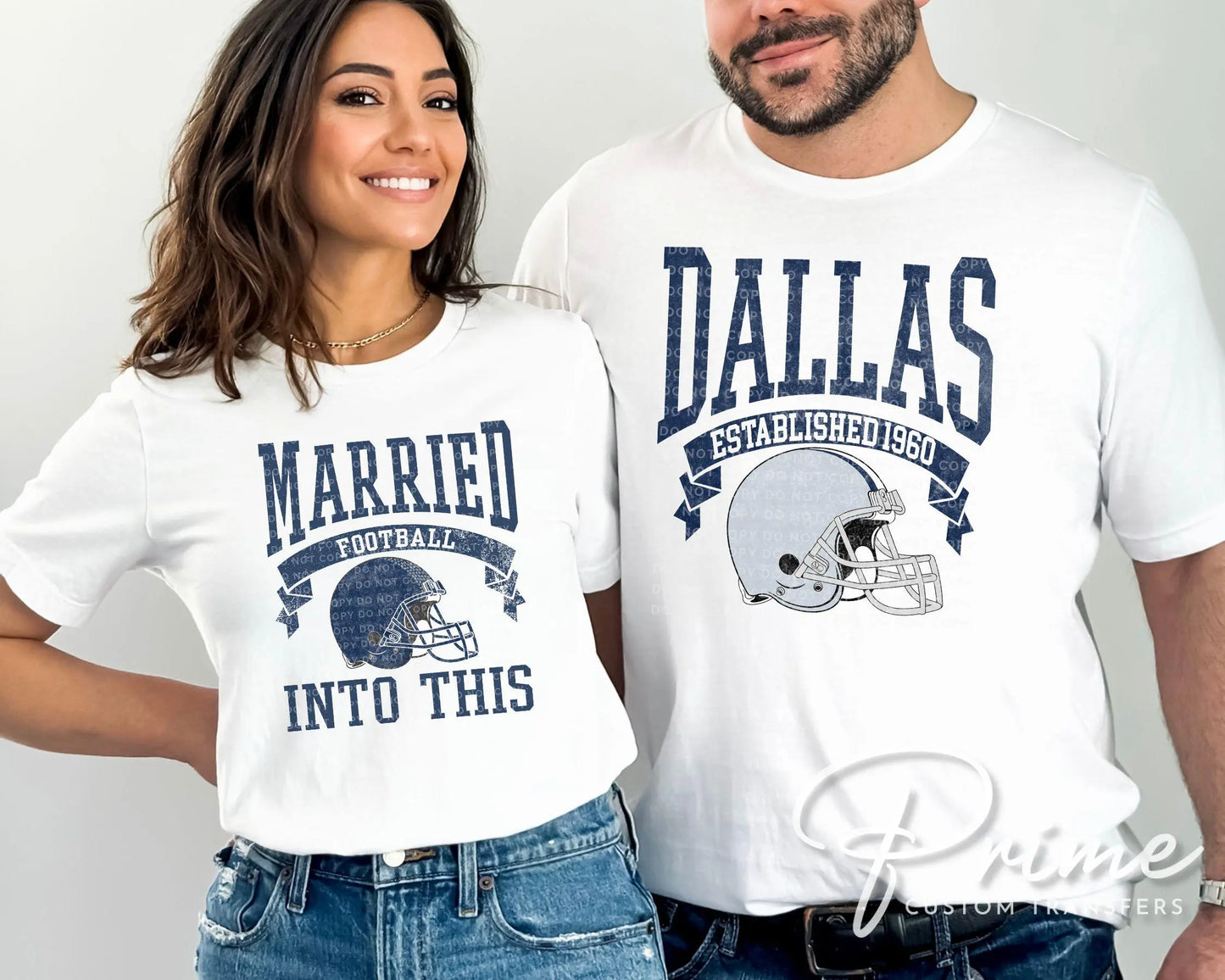 Dallas Football DTF Transfers, Ready to Press, T-shirt Transfers, Heat Transfer, Direct to Film, Sports, Wife Matching, Married Into This