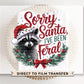 Sorry Santa I've been Feral DTF Transfer, Ready to Press, T-shirt Transfer, Heat Transfer, Direct to Film, Raccoon, Funny Christmas Shirt
