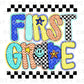 First Day of School DTF Transfer, Ready to Press, T-shirt Transfer, Heat Transfer, Direct to Film, Back to School, Neon, Checkered, Preppy