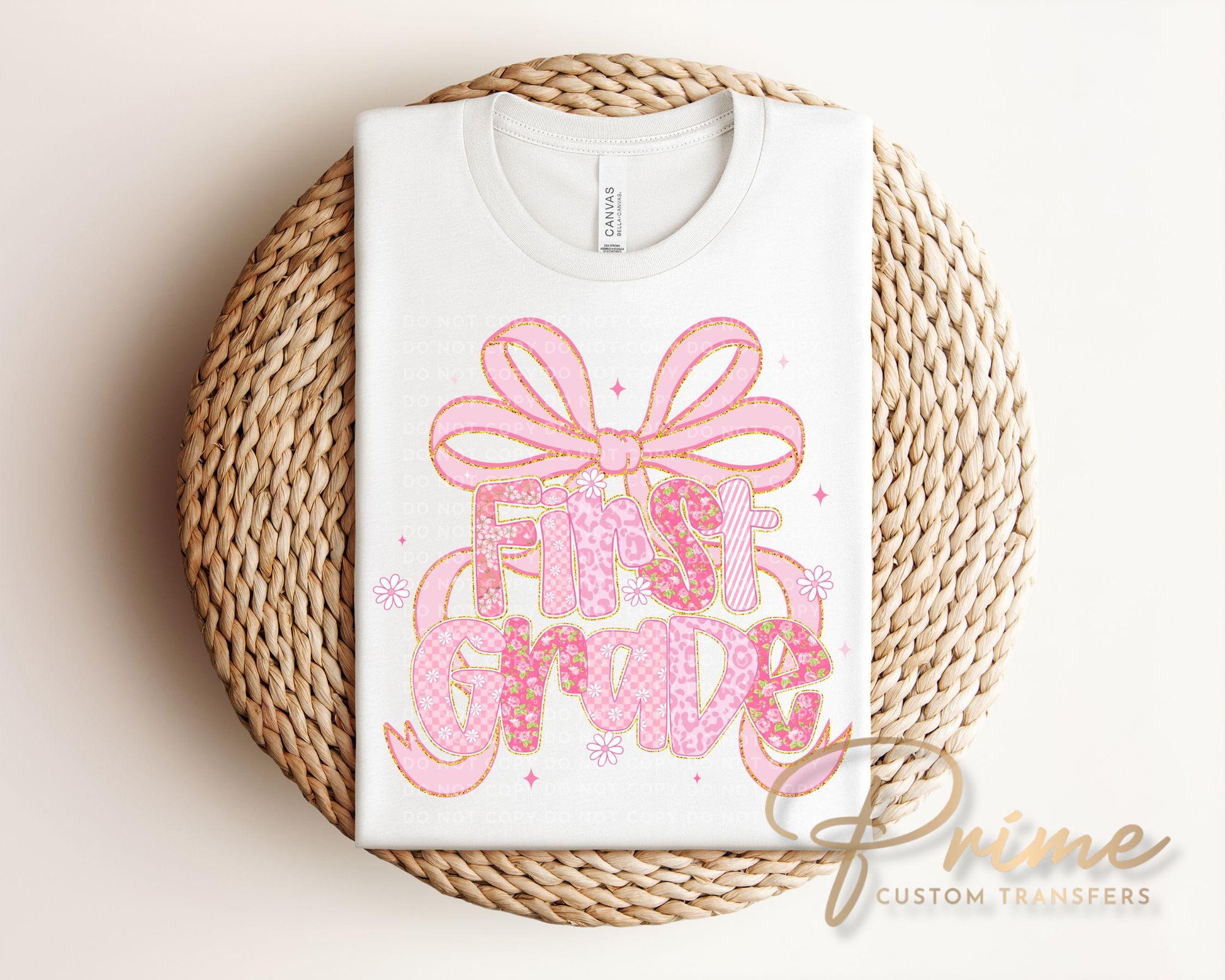 Coquette First Day of School DTF Transfer, Ready to Press, T-shirt Transfer, Heat Transfer, Direct to Film, Back to School, Girly, Preppy