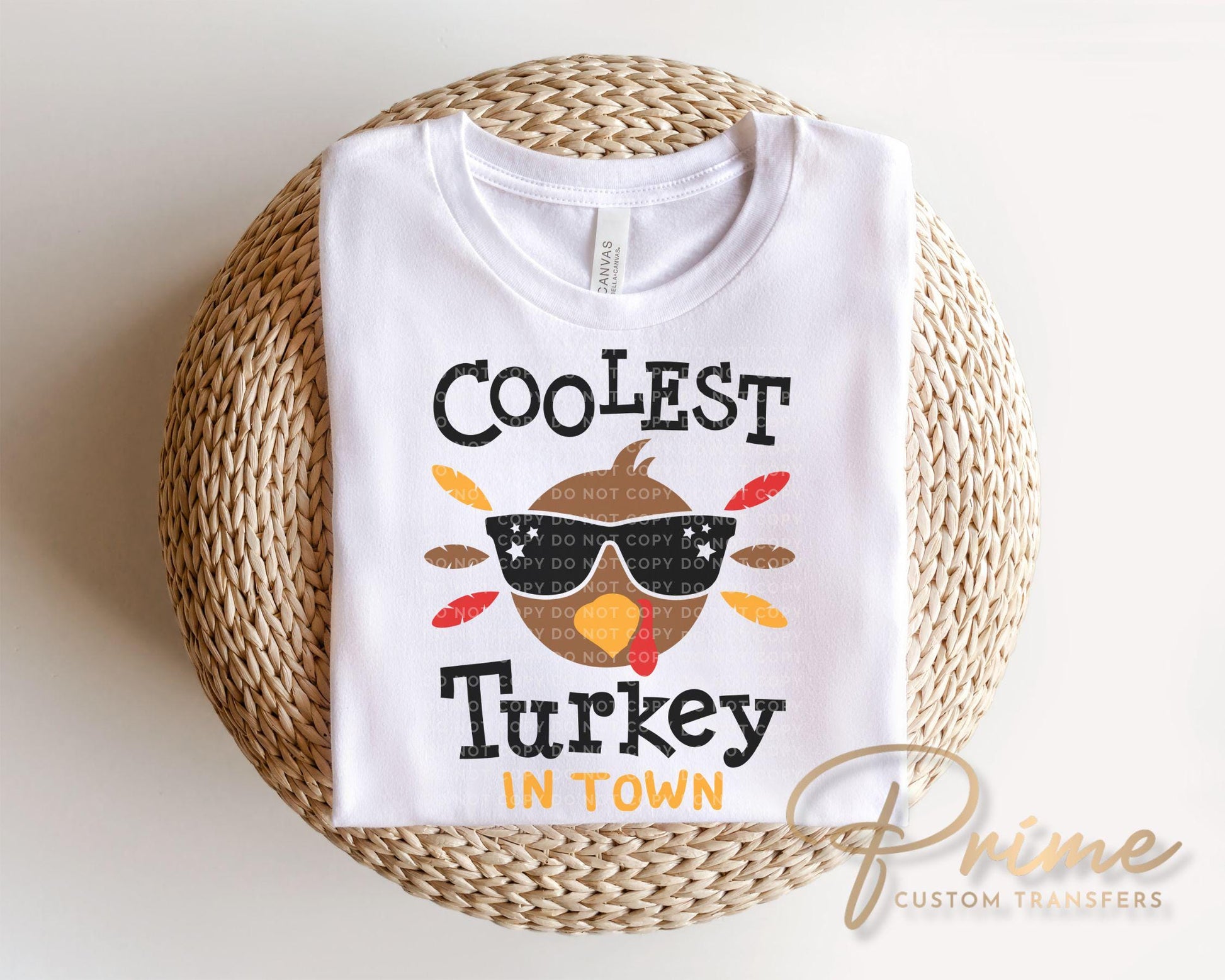 Thanksgiving DTF, Ready to Press, DIY T-shirt, Heat Transfer, Direct to Film, Fall, Autumn, Holiday, Family, Boy Shirt, The Coolest Turkey
