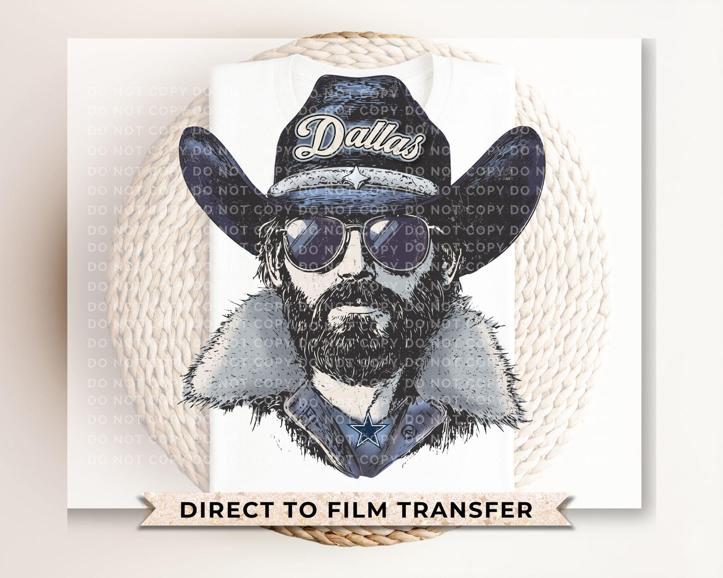 Dallas Football DTF Transfer, Ready to Press, T-shirt Transfer, Heat Transfer, Direct to Film, Sports Fan Apparel, Game Day, Football Mascot