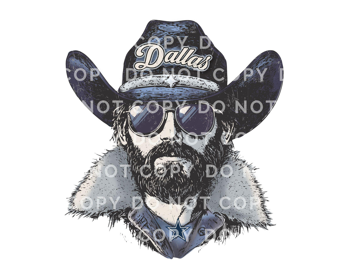Dallas Football DTF Transfer, Ready to Press, T-shirt Transfer, Heat Transfer, Direct to Film, Sports Fan Apparel, Game Day, Football Mascot