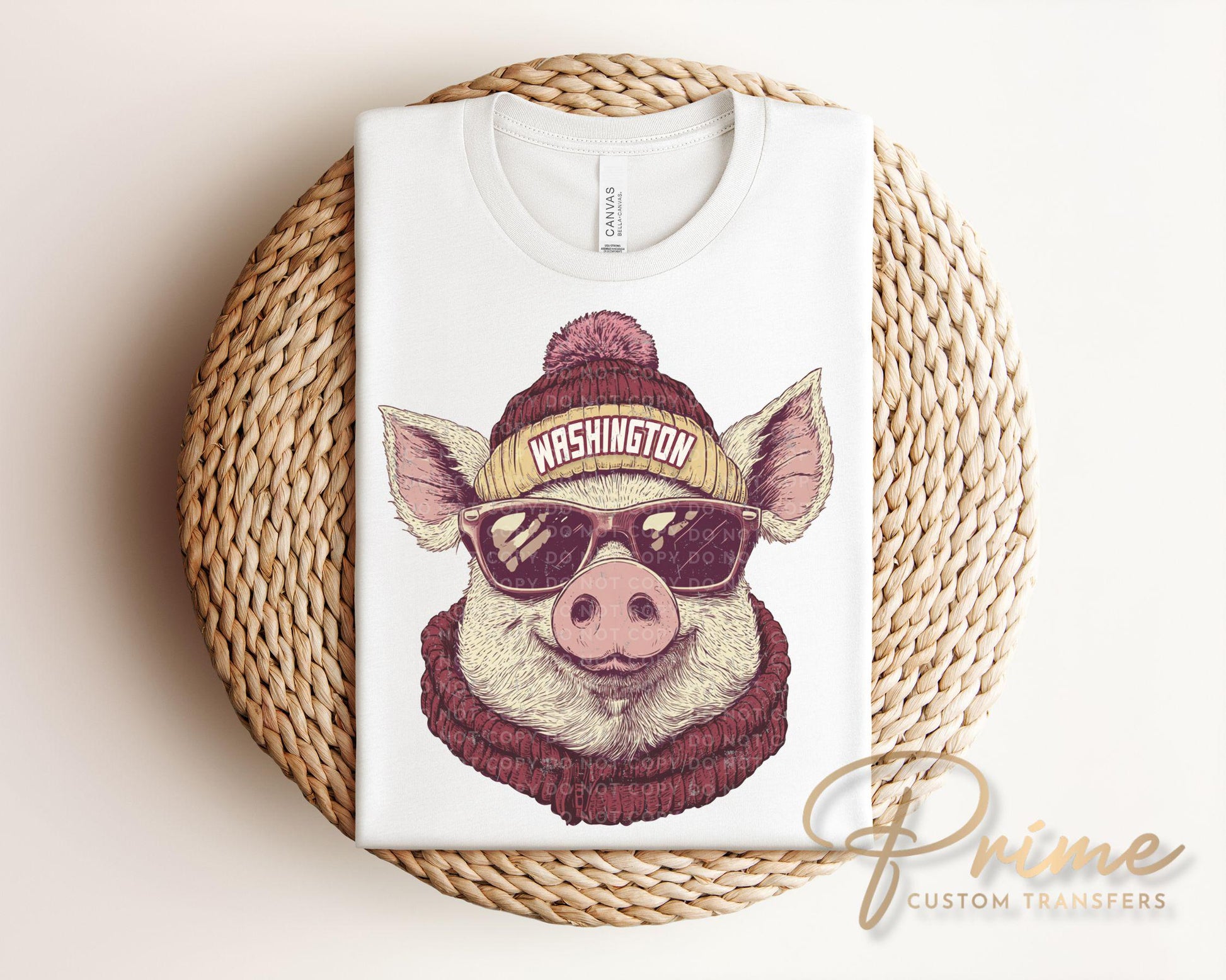 Washington Football DTF Transfer, Ready to Press, T-shirt Transfer, Heat Transfer, Direct to Film, Sport Fan Apparel, Game Day Animal Mascot