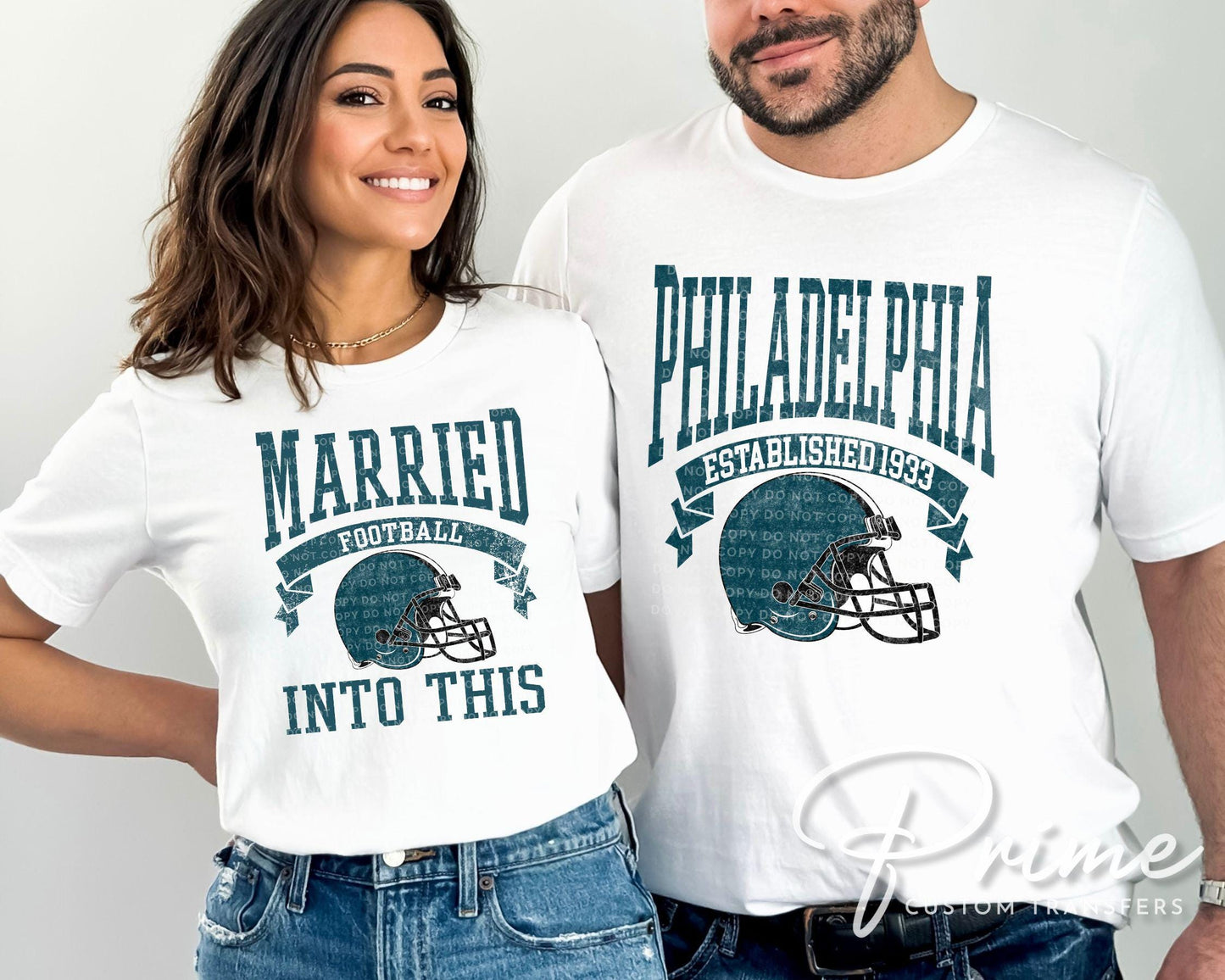 Philadelphia Football DTF Transfer, Ready to Press, T-shirt Transfer, Heat Transfer, Direct to Film, Husband and Wife, Married Into This