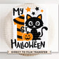 First Halloween DTF Transfers, Ready to Press, T-shirt Transfers, Heat Transfer, Direct to Film, Baby Boy, Holiday, Fall, Autumn, Black Cat