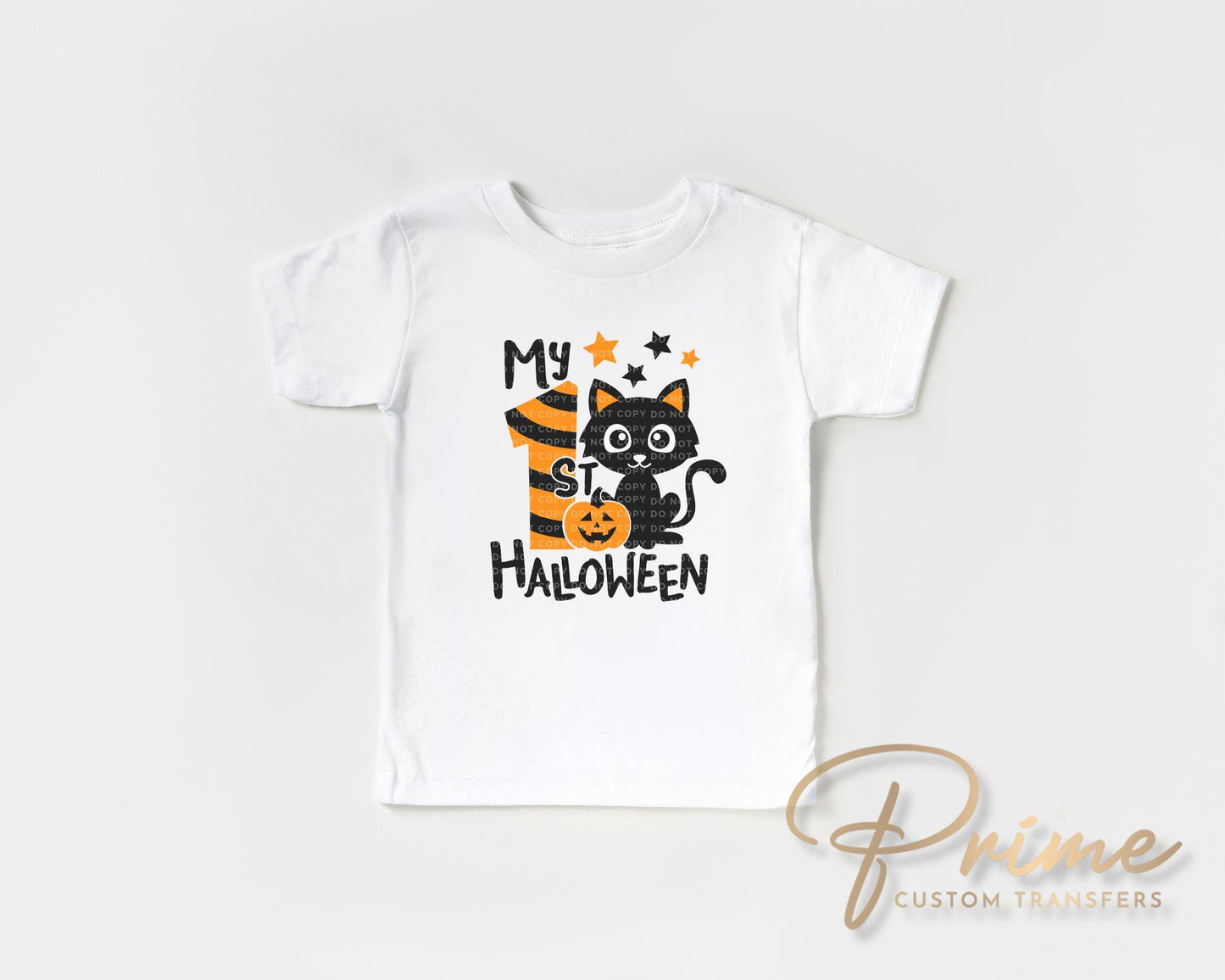 First Halloween DTF Transfers, Ready to Press, T-shirt Transfers, Heat Transfer, Direct to Film, Baby Boy, Holiday, Fall, Autumn, Black Cat