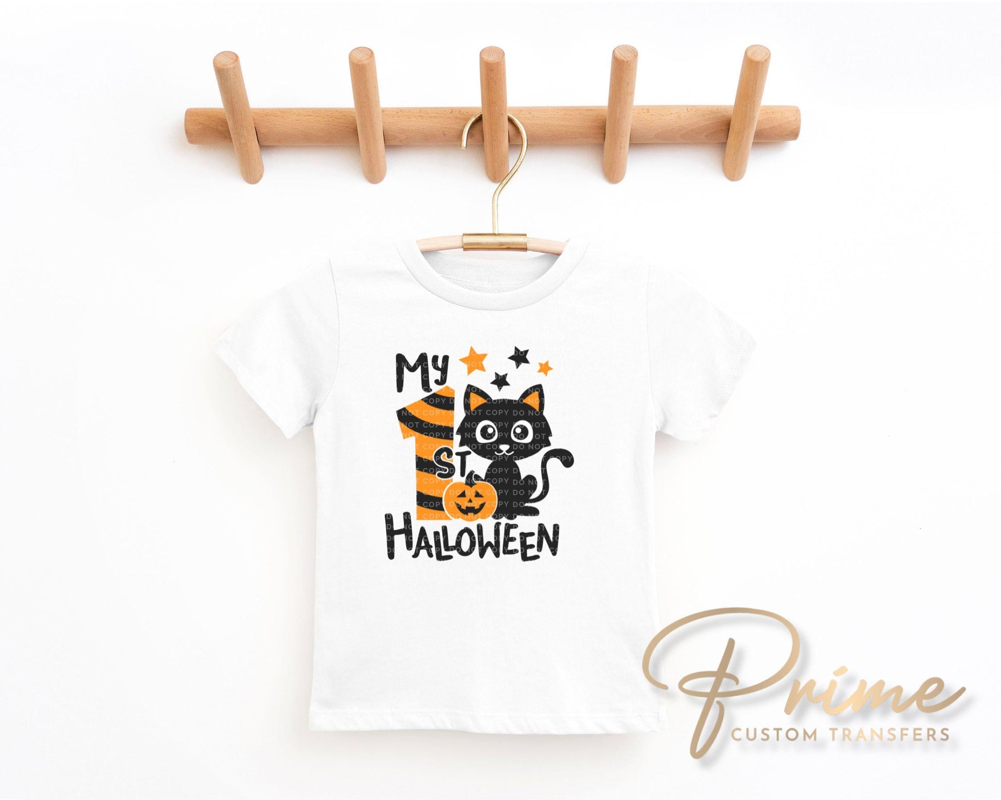 First Halloween DTF Transfers, Ready to Press, T-shirt Transfers, Heat Transfer, Direct to Film, Baby Boy, Holiday, Fall, Autumn, Black Cat