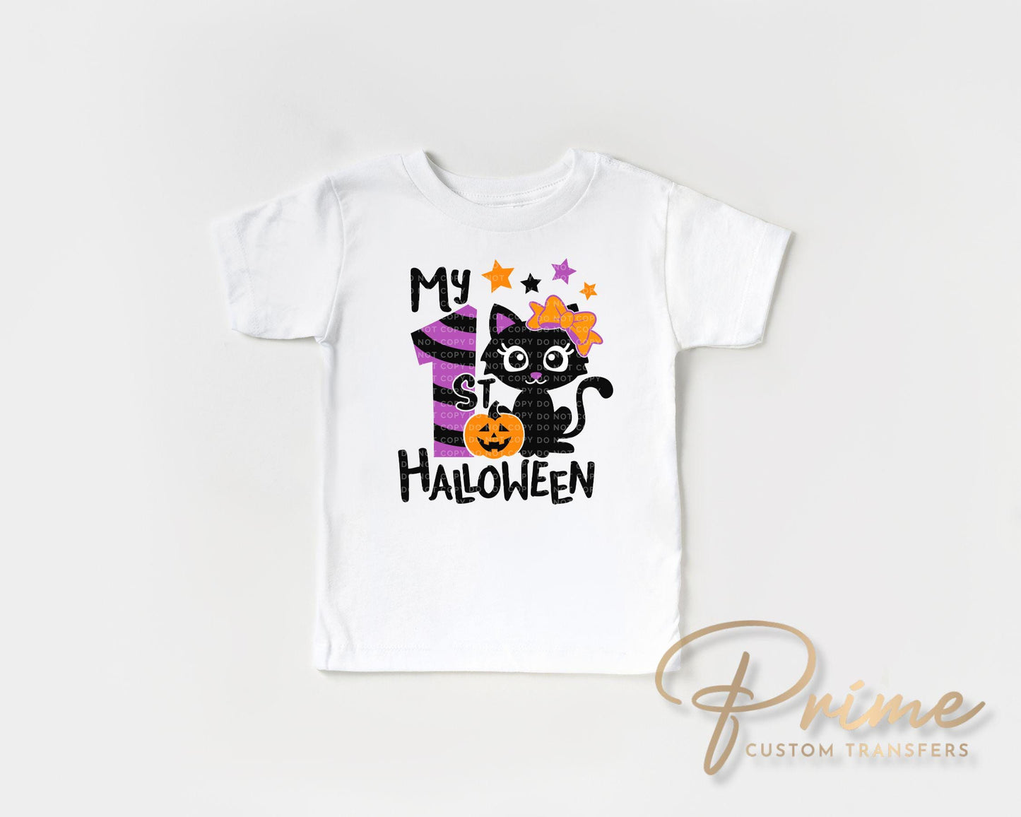 My First Halloween DTF Transfer, Ready to Press, T-shirt Transfer, Heat Transfer, Direct to Film, Baby Girl, Holiday, Fall, Autumn Black Cat