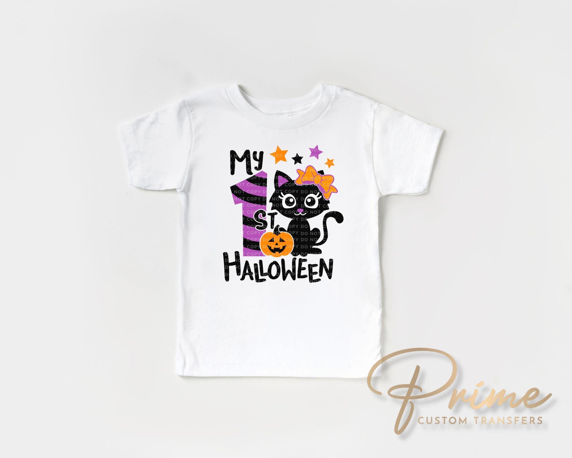 My First Halloween DTF Transfer, Ready to Press, T-shirt Transfer, Heat Transfer, Direct to Film, Baby Girl, Holiday, Fall, Autumn Black Cat