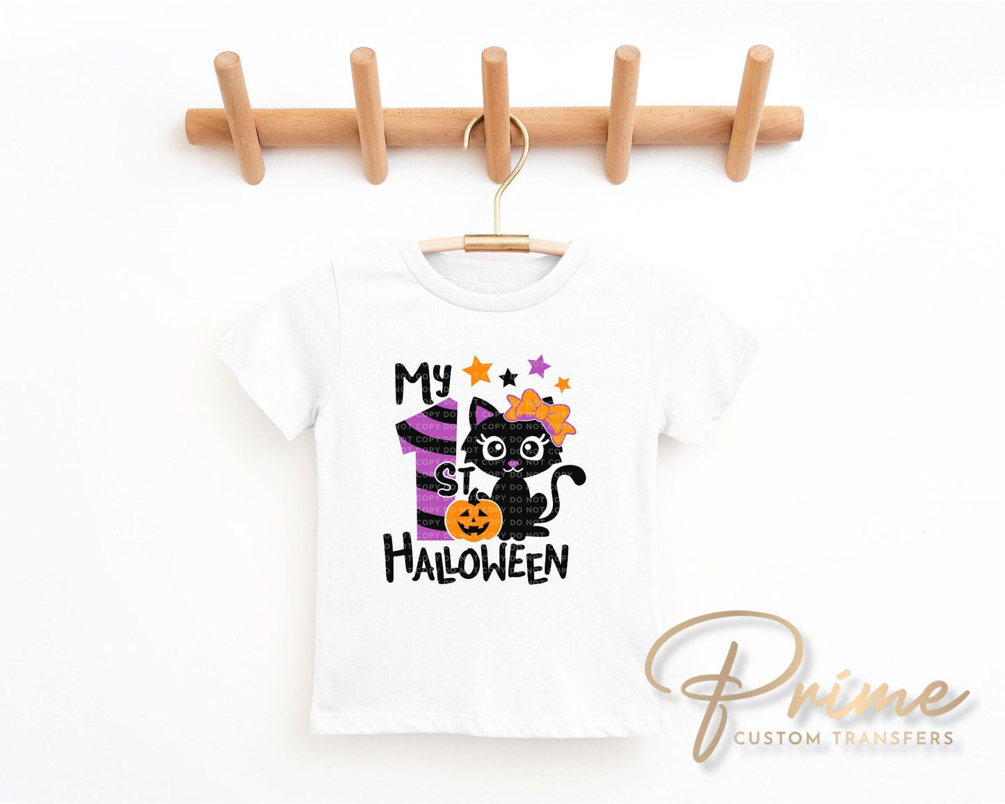 My First Halloween DTF Transfer, Ready to Press, T-shirt Transfer, Heat Transfer, Direct to Film, Baby Girl, Holiday, Fall, Autumn Black Cat