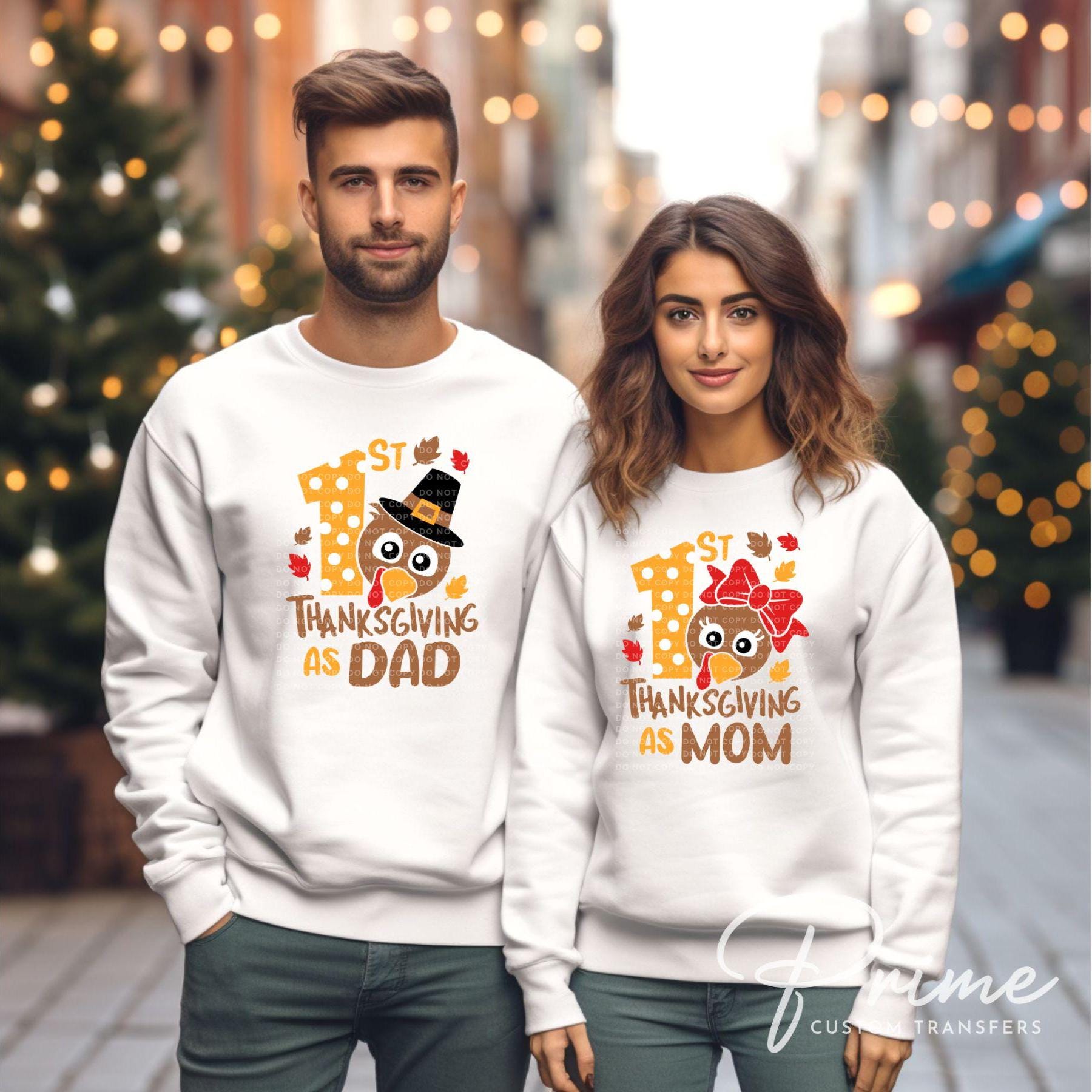 1st Thanksgiving as Dad DTF Transfer, Ready to Press, T-shirt Transfer, Heat Transfer, Direct to Film, Matching Shirts, Daddy and Me