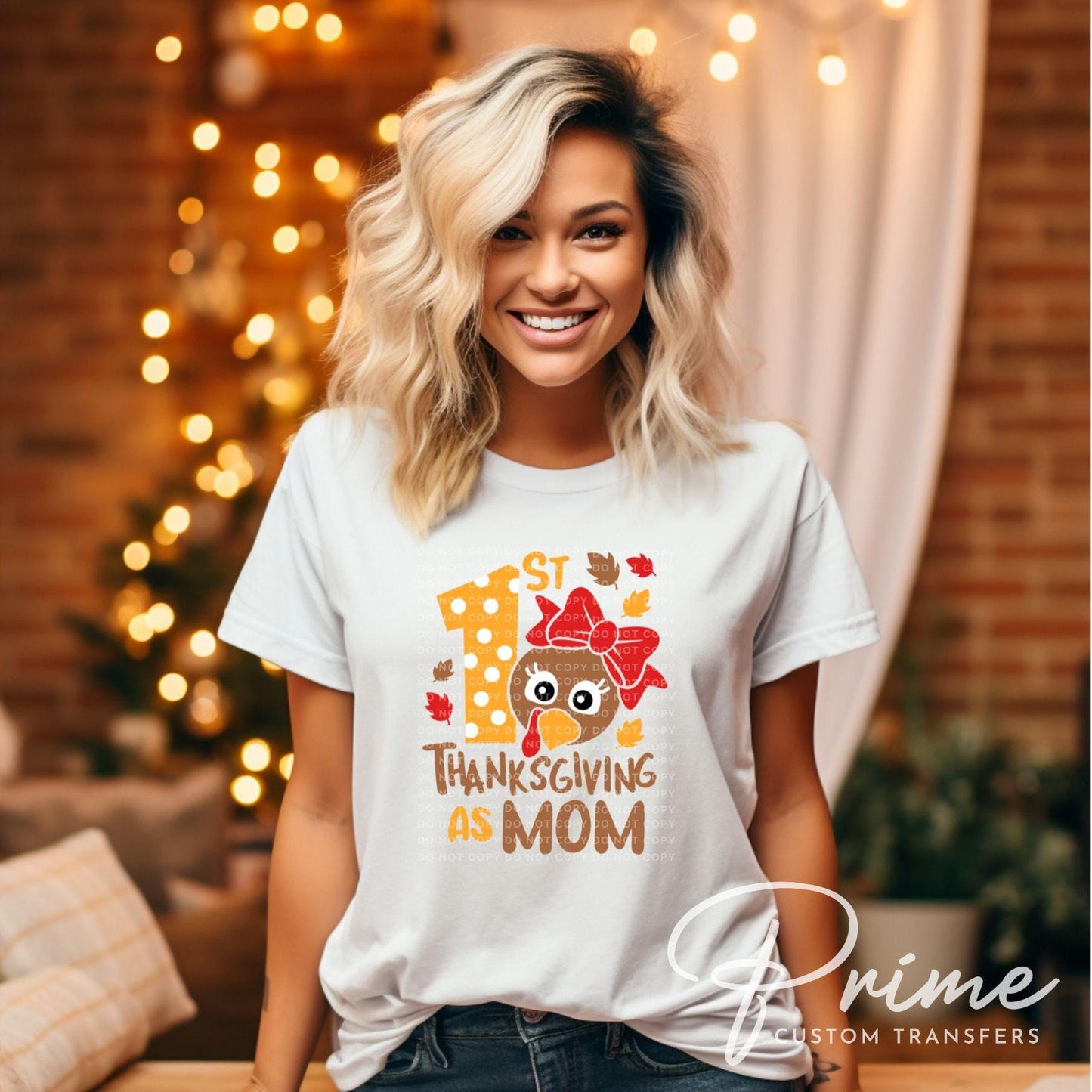 1st Thanksgiving as Mom DTF Transfer, Ready to Press, T-shirt Transfer, Heat Transfer, Direct to Film, Matching Shirts, Mommy and Me