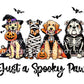 Halloween Dogs DTF Transfers, Ready to Press, T-shirt Transfers, Heat Transfer, Direct to Film, Ghost, Puppy, Pet Lover, Just a Spooky Paw