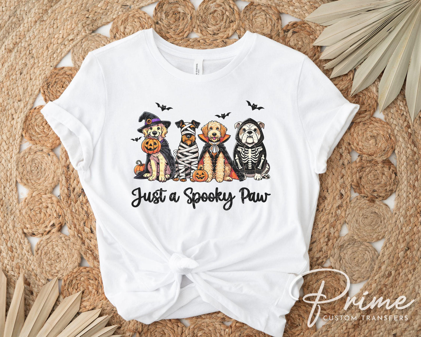 Halloween Dogs DTF Transfers, Ready to Press, T-shirt Transfers, Heat Transfer, Direct to Film, Ghost, Puppy, Pet Lover, Just a Spooky Paw
