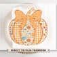 Coquette Preppy Floral Pumpkin DTF Transfers, Ready to Press, T-shirt Transfers, Heat Transfer, Direct to Film, Trendy, Faux Lace, Fall, Bow
