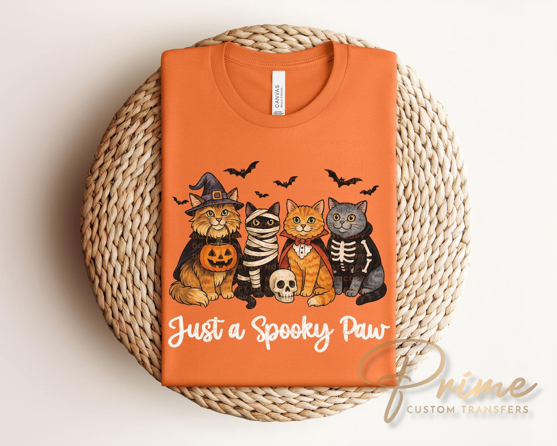 Halloween Cats DTF Transfers, Ready to Press, T-shirt Transfers, Heat Transfer, Direct to Film, Ghost, Kitten, Pet Lover, Just a Spooky Paw