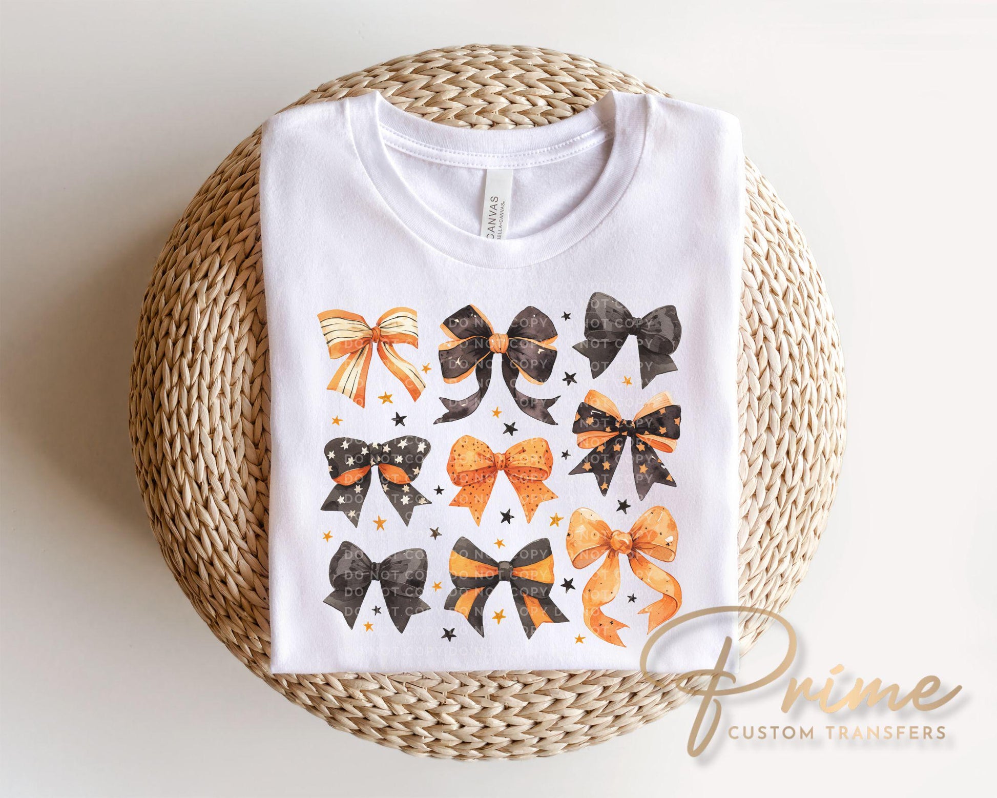 Coquette Halloween Bows DTF Transfer, Ready to Press, T-shirt Transfer, Heat Transfer, Direct to Film, Black, Orange, Fall, Autumn, Collage
