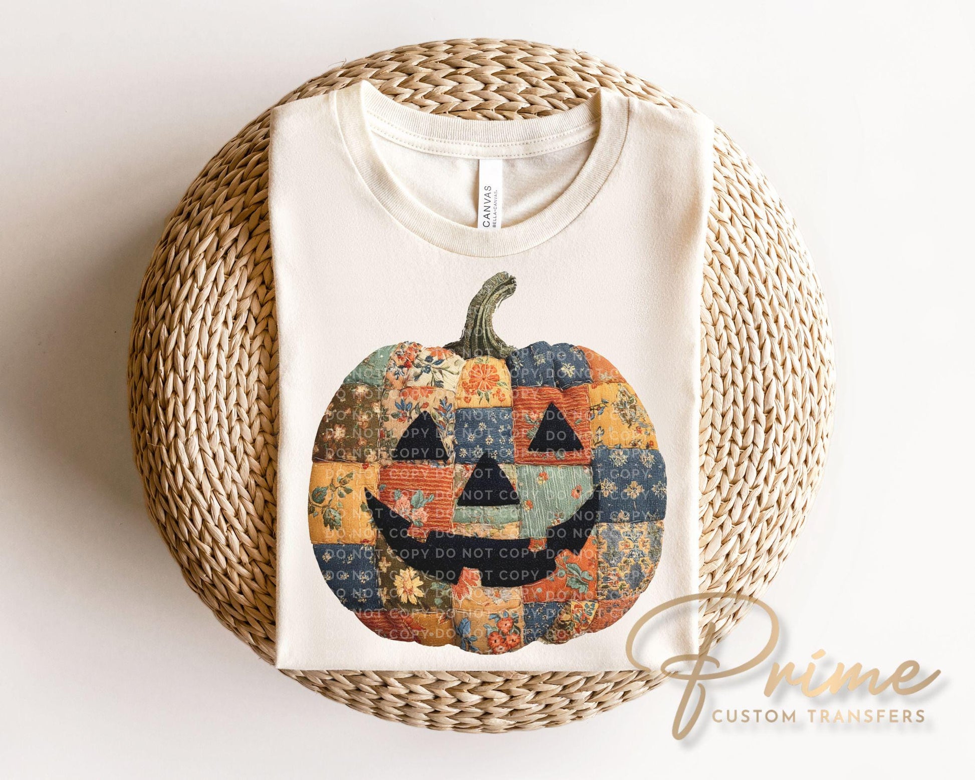 Preppy Floral Pumpkin DTF Transfer, Ready to Press, T-shirt Transfers, Heat Transfer, Direct to Film, Trendy, Patchwork, Autumn, Fall, Girly