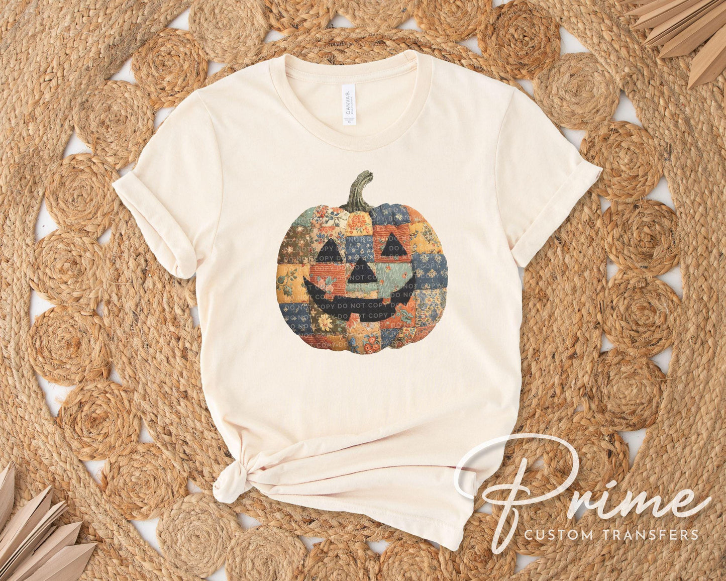 Preppy Floral Pumpkin DTF Transfer, Ready to Press, T-shirt Transfers, Heat Transfer, Direct to Film, Trendy, Patchwork, Autumn, Fall, Girly