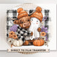Cute Fall Highland Cow Ghost DTF Transfer, Ready to Press, T-shirt Transfer, Heat Transfer, Direct to Film, Custom Transfer, Halloween, Fall