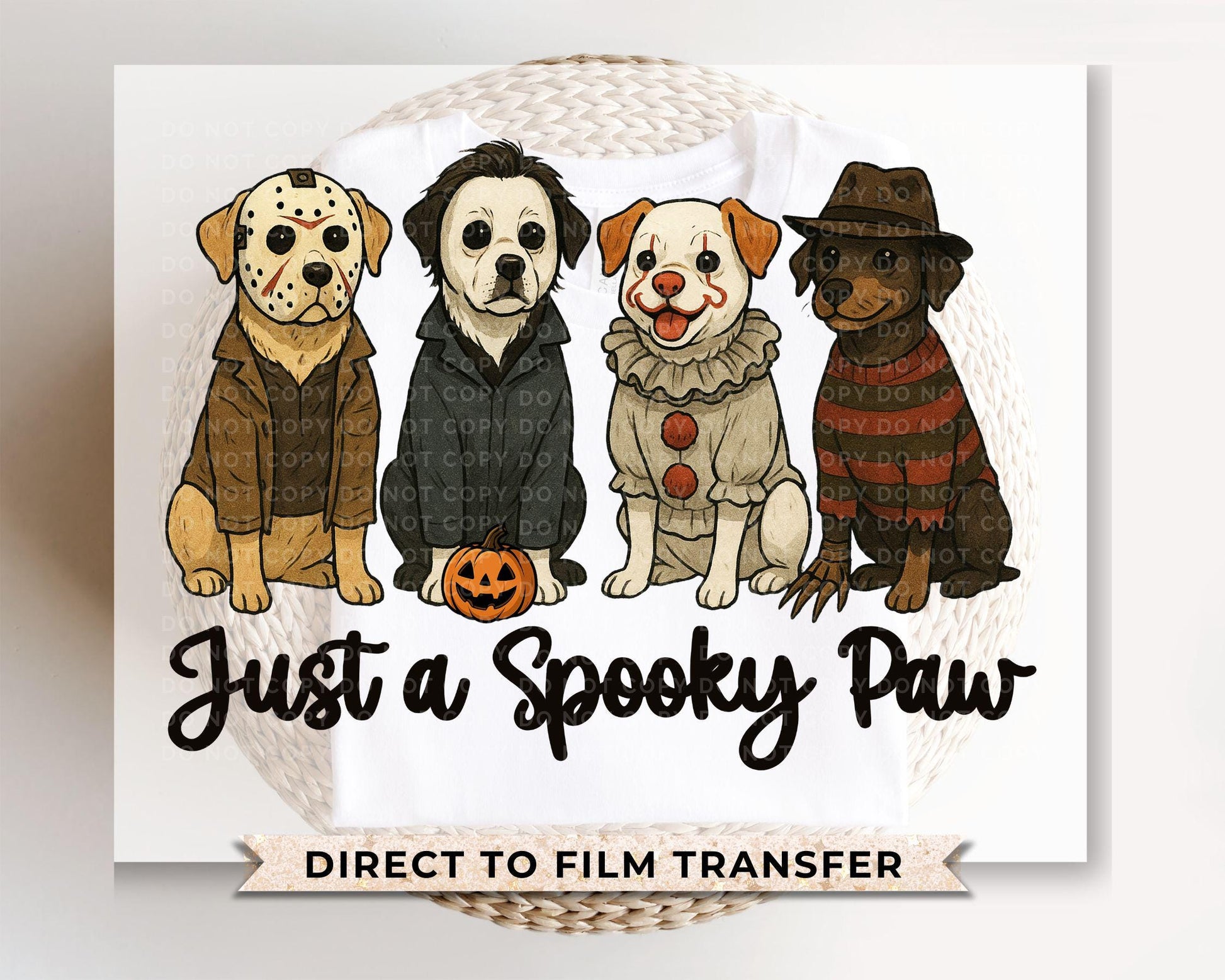 Halloween Dogs DTF Transfer, Ready to Press, T-shirt Transfer, Heat Transfer, Direct to Film, Ghost, Puppy, Pet Lover, Just a Spooky Paw