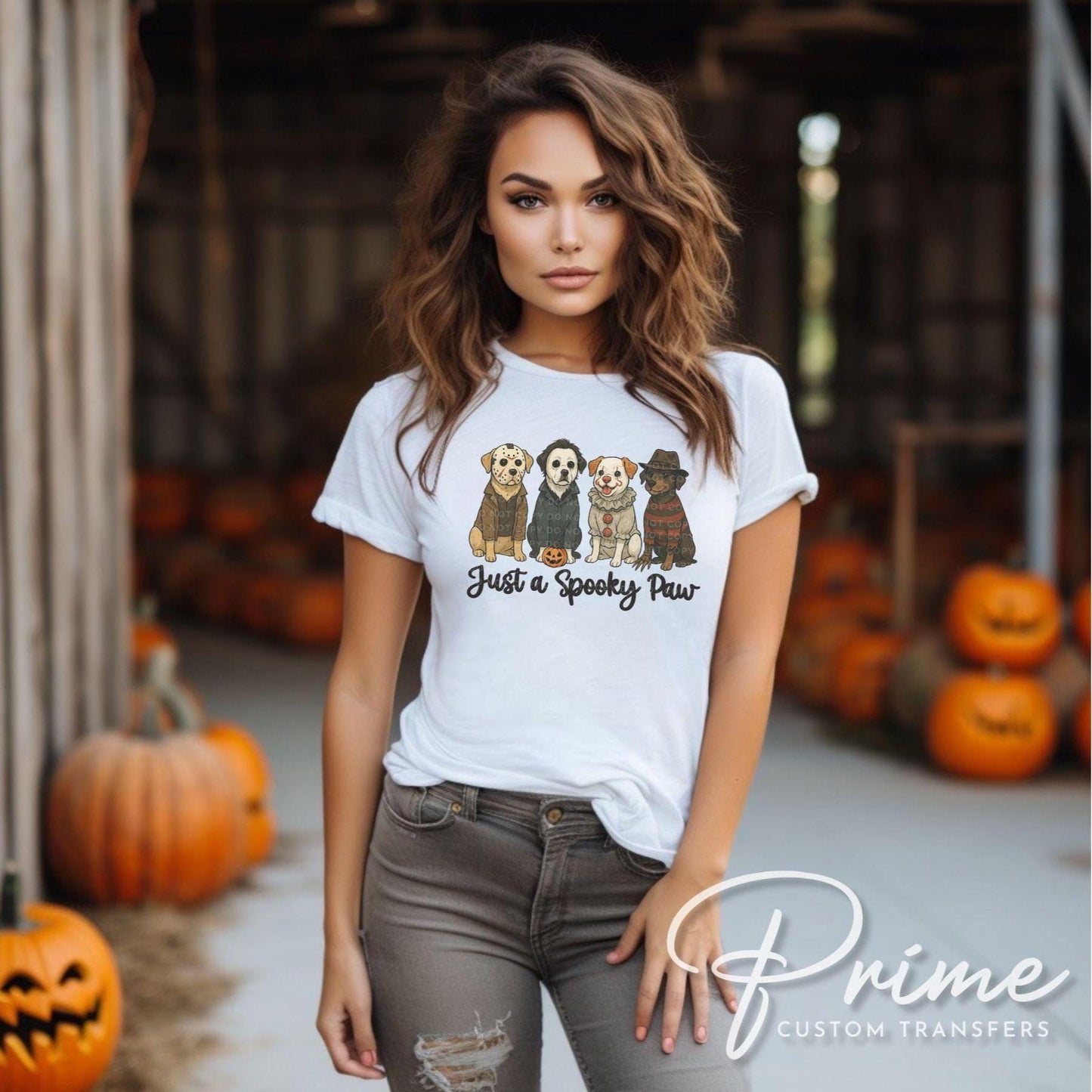 Halloween Dogs DTF Transfer, Ready to Press, T-shirt Transfer, Heat Transfer, Direct to Film, Ghost, Puppy, Pet Lover, Just a Spooky Paw