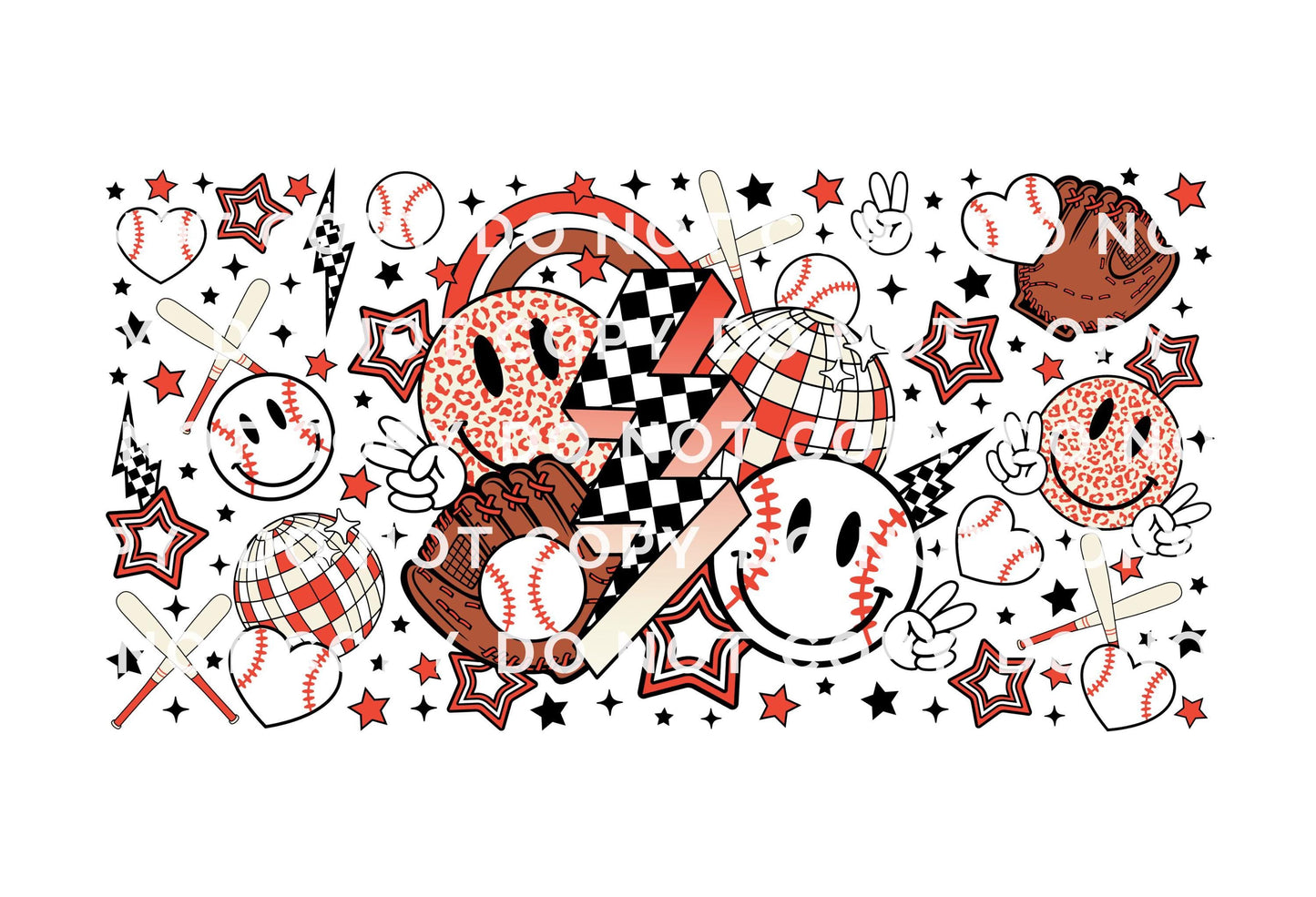 Baseball Collage UV DTF Glass Can Wrap for 16 oz Libbey Beer Can, Sticker, Permanent Adhesive Decal, No Heat, Waterproof, Fall, Sports Mom