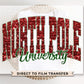 North Pole University Christmas DTF Transfer, Ready to Press, T-shirt Transfer, Heat Transfer, Faux Glitter, Matching Family Shirt, Holiday
