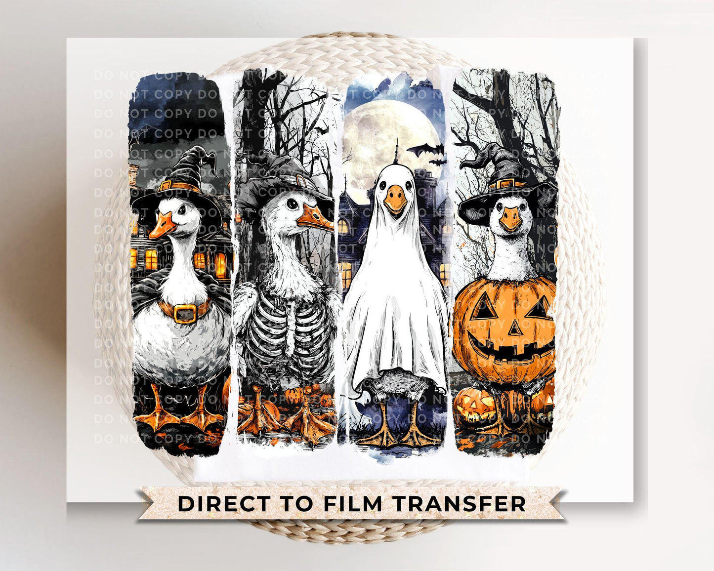 Halloween Ghost Goose DTF Transfer, Ready to Press, Transfer, Heat Transfer, Direct to Film, Autumn, Skeleton, Spooky Season, Trendy