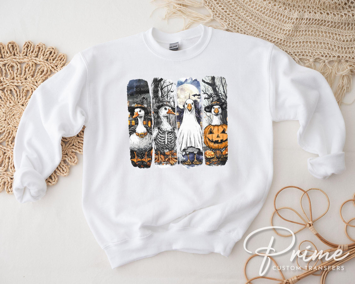 Halloween Ghost Goose DTF Transfer, Ready to Press, Transfer, Heat Transfer, Direct to Film, Autumn, Skeleton, Spooky Season, Trendy