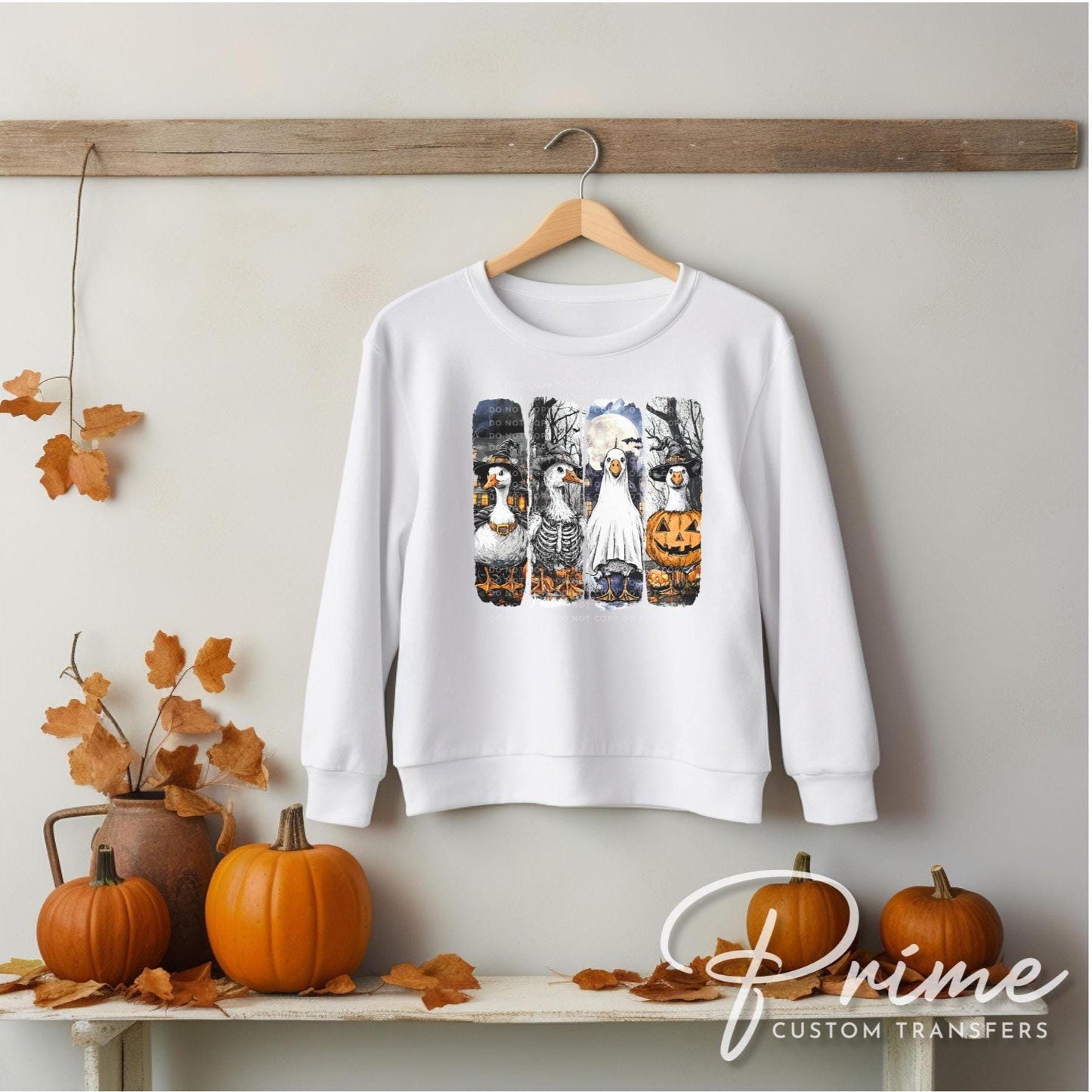 Halloween Ghost Goose DTF Transfer, Ready to Press, Transfer, Heat Transfer, Direct to Film, Autumn, Skeleton, Spooky Season, Trendy