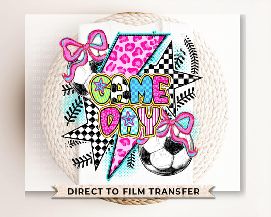 Soccer DTF Transfer, Ready to Press, T-shirt Transfer, Heat Transfer, Direct to Film, Cold Peel, Sports Mom, Girly, Game Day, Coquette
