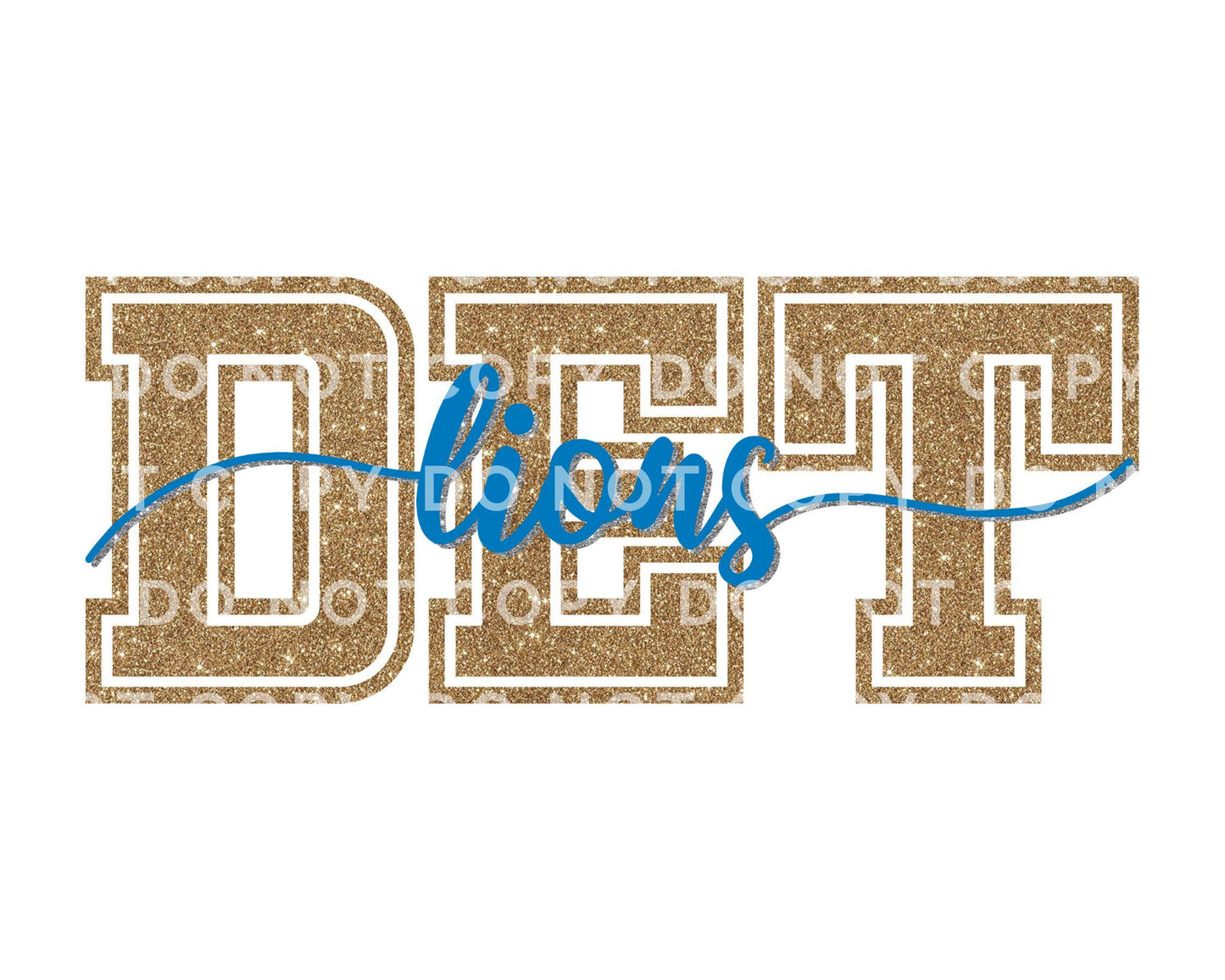 Detroit Football DTF Transfers, Ready to Press, T-shirt Transfer, Heat Transfer, Direct to Film, Sports Fan Apparel, Girly, FAUX Glitter