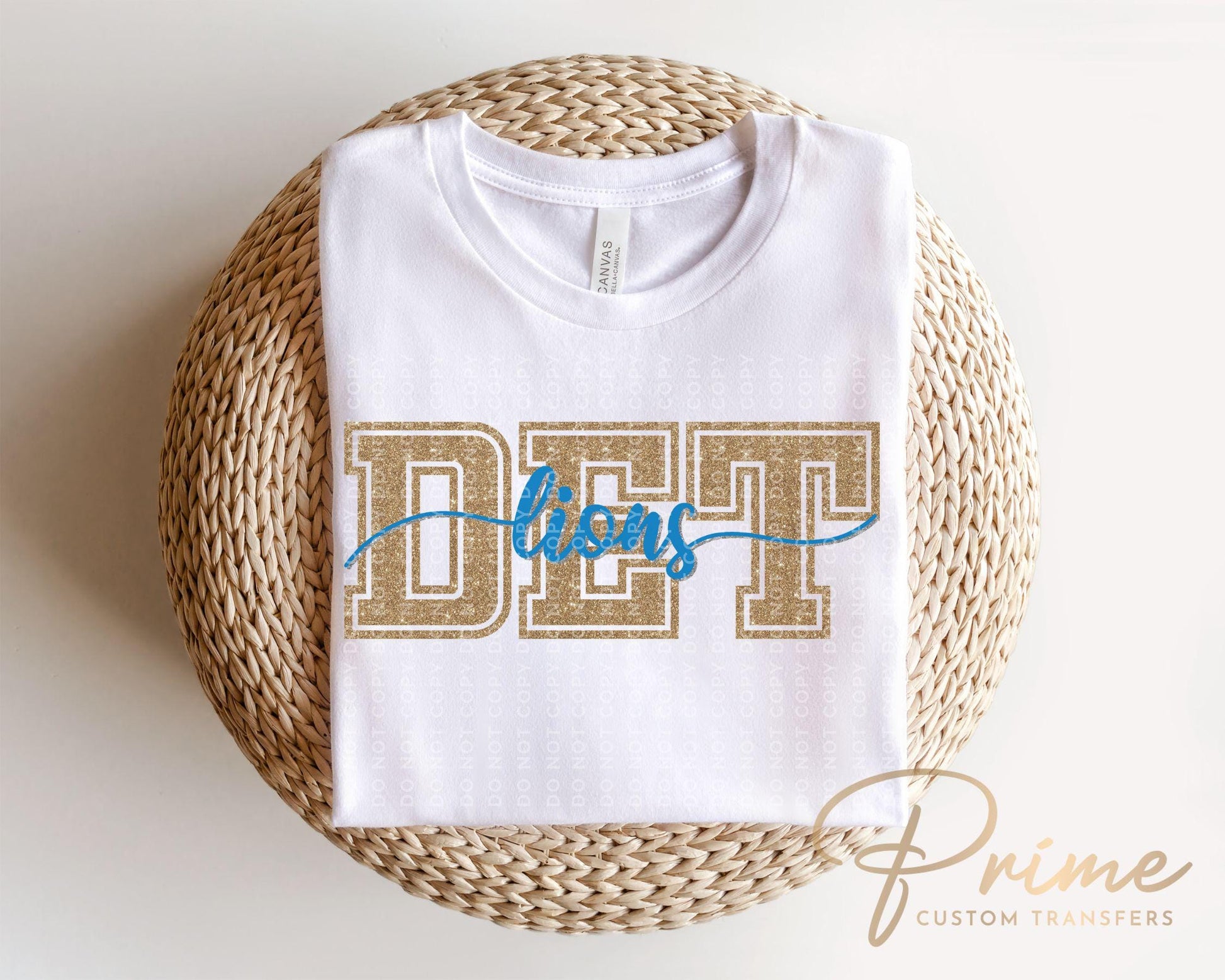 Detroit Football DTF Transfers, Ready to Press, T-shirt Transfer, Heat Transfer, Direct to Film, Sports Fan Apparel, Girly, FAUX Glitter