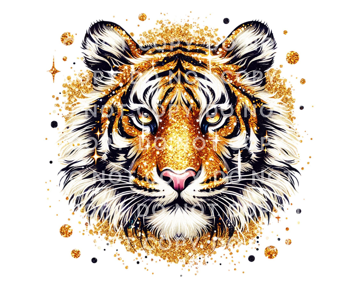 Tiger Mascot DTF Transfer, Ready to Press, T-shirt Transfer, Heat Transfer, Direct to Film, Football, Baseball, Basketball, FAUX Glitter