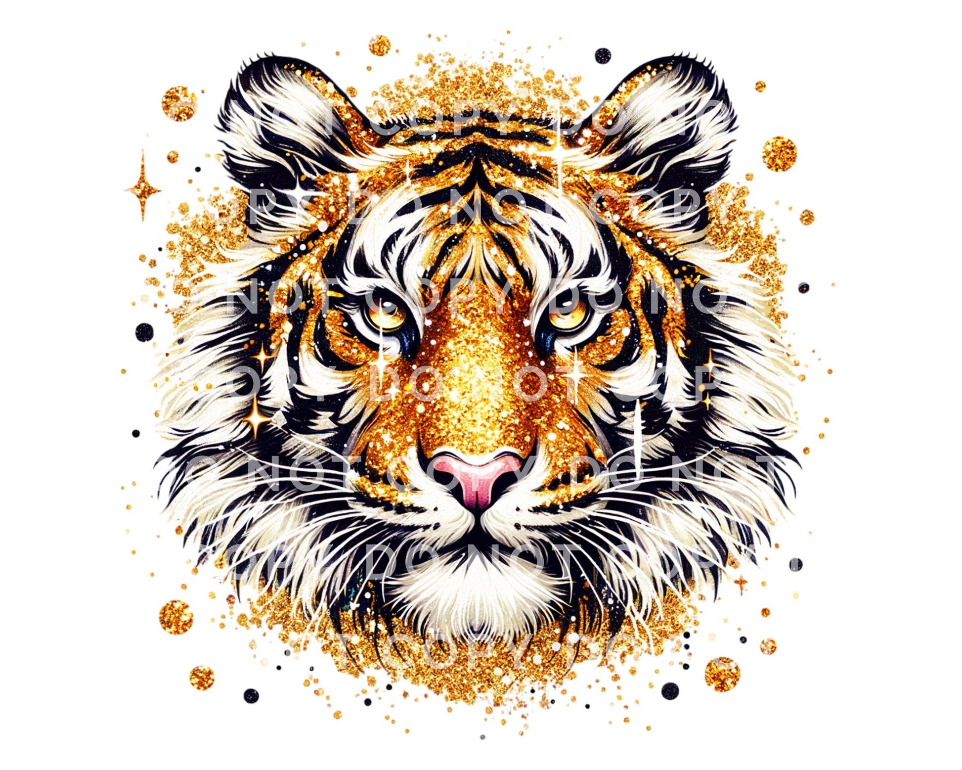 Tiger Mascot DTF Transfer, Ready to Press, T-shirt Transfer, Heat Transfer, Direct to Film, Football, Baseball, Basketball, FAUX Glitter